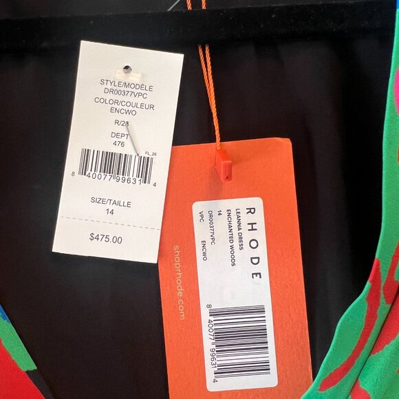 NWT Rhode Leanna Mini Dress - Mixed Print, Twist-Front - Size 14 - Picture 9 of 15